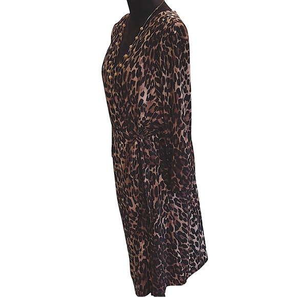 PLUS SIZE!!🔥SALE🔥LANE BRYANT LEOPARD ANIMAL PRINT JERSEY WRAP DRESS SZ 26/2 - Picture 7 of 12